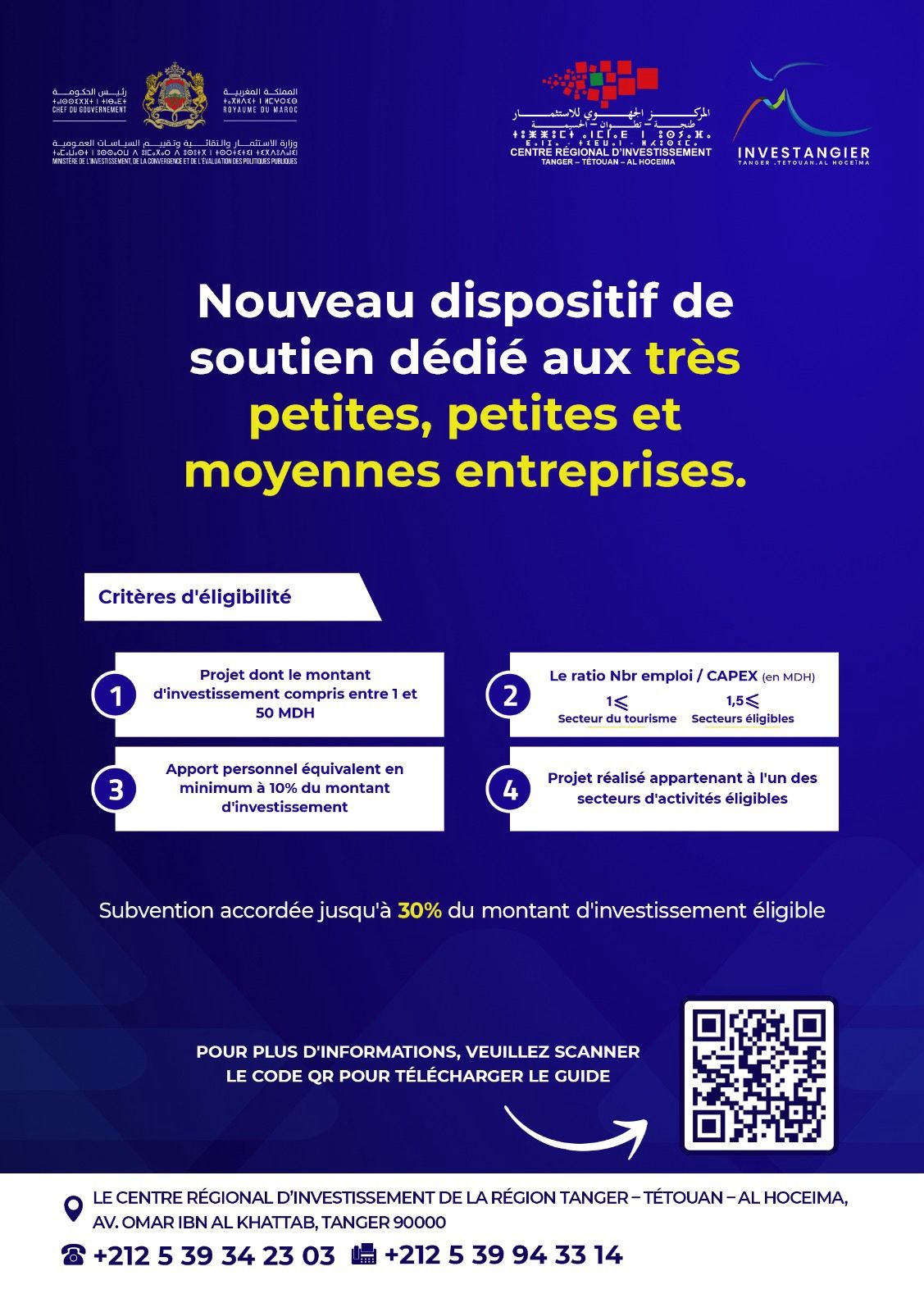 Mise en œuvre du nouveau dispositif de soutien dédié aux très petites, petites et moyennes entreprises (TPME).